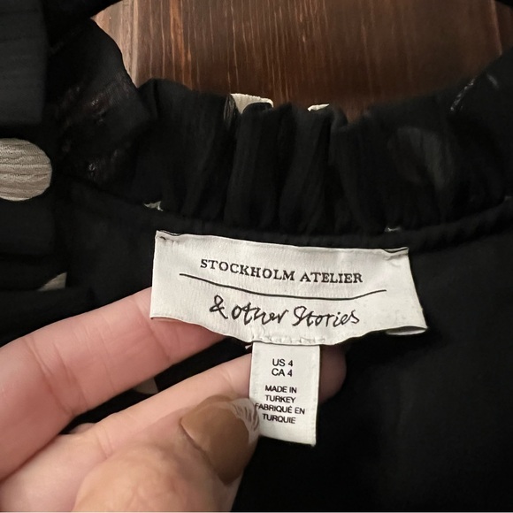 & Other Stories Womens Tiered Polka Dot Swing Dress Size 4 - Picture 5 of 9